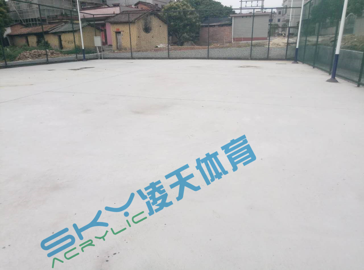 丙烯酸球场案例：广州市增城石迳村丙烯酸网球