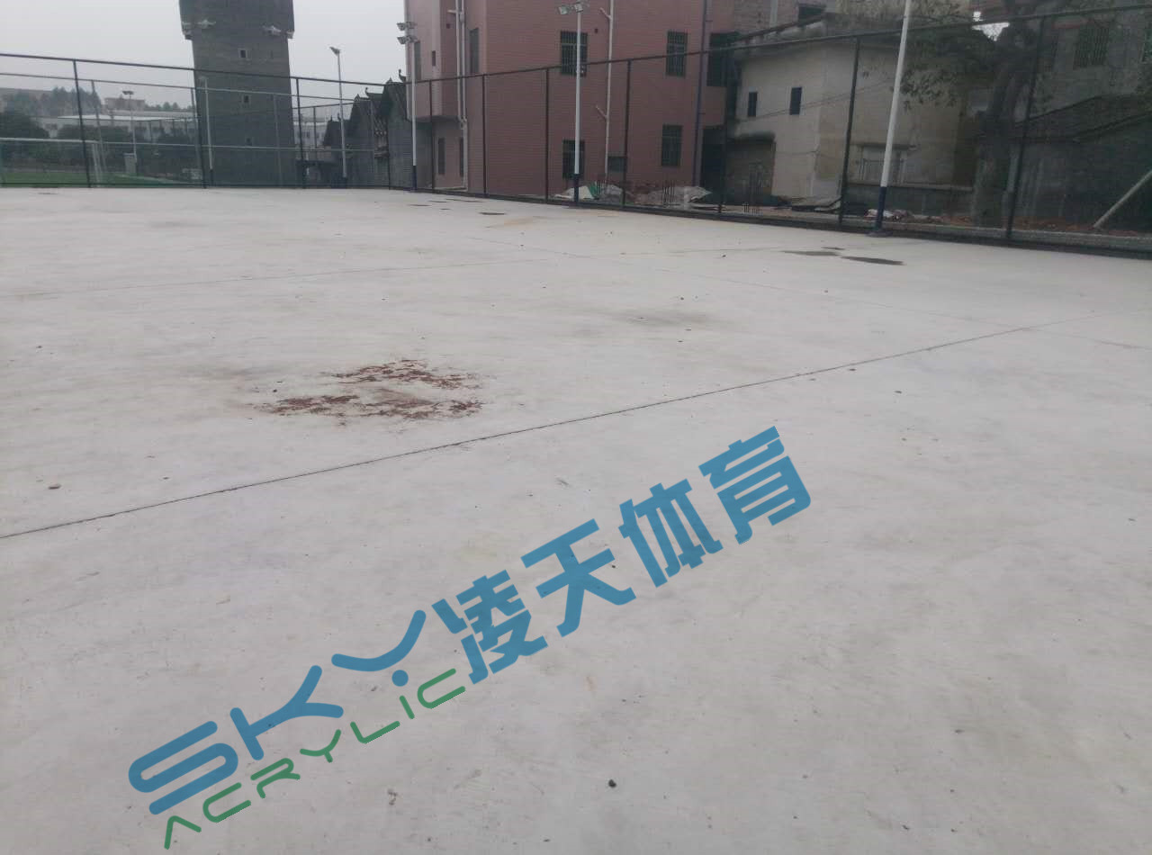 丙烯酸球场案例：广州市增城石迳村丙烯酸网球